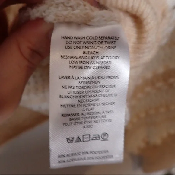 By Anthropologie Open-Stitch Checkered Sweater size S - Picture 3 of 14